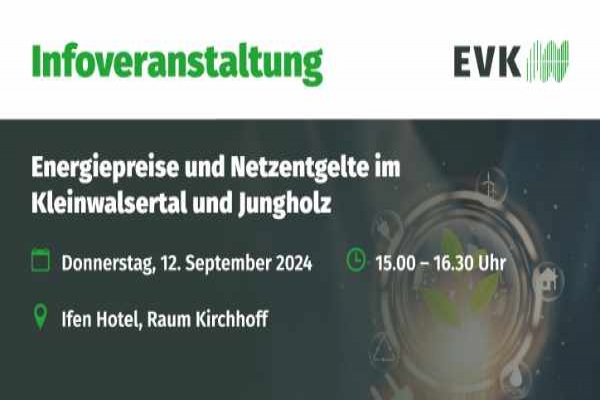 Infoveranstaltung - Energiepreise und Netzentgelte im Kleinwalsertal und Jungholz