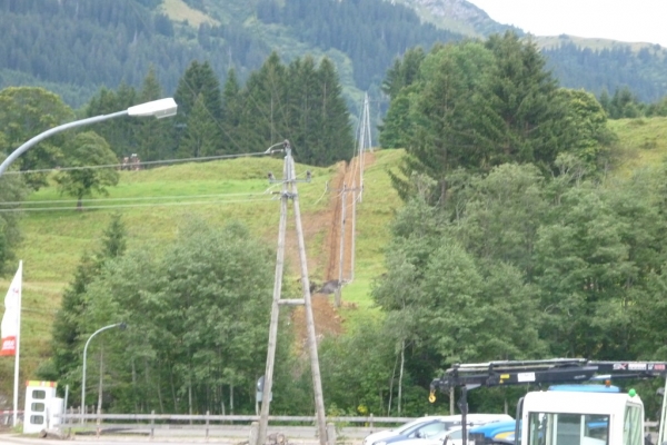 Die Freileitung in Hirschegg Au